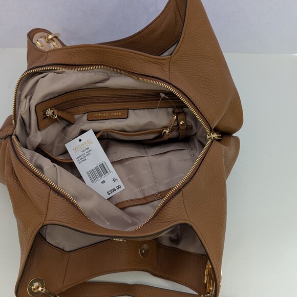 NWT Michael Kors "Fulton" Large Leather Shoulder Tote in Color Acorn. - Picture 7 of 10